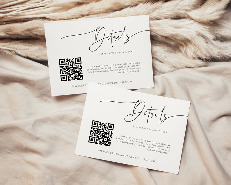 Editable QR Code Details Card Modern Wedding Details Card Etsy editable-qr-code-details-card-modern-wedding-details-card-etsy