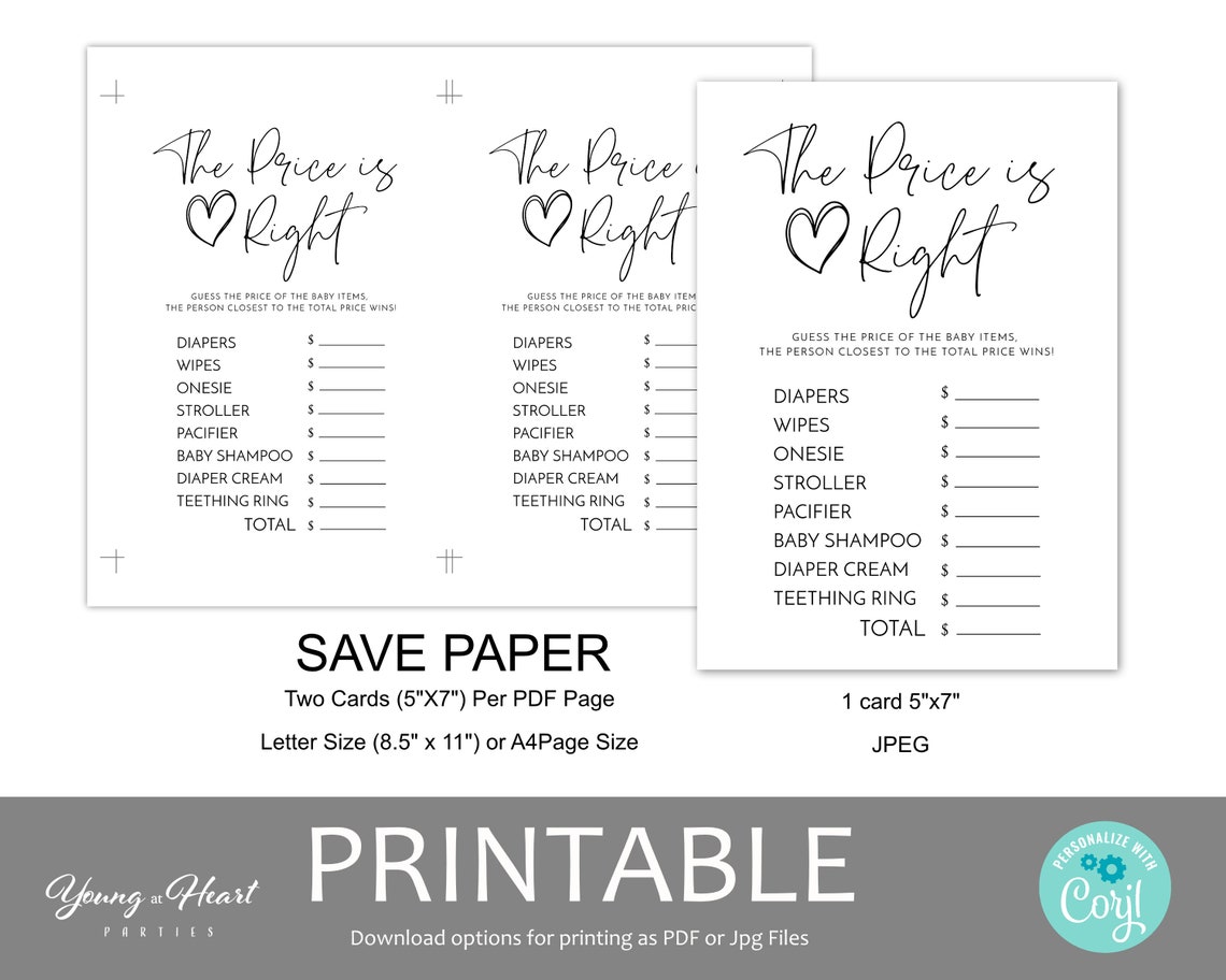 Editable the Price is Right Game Template Printable - Etsy Canada