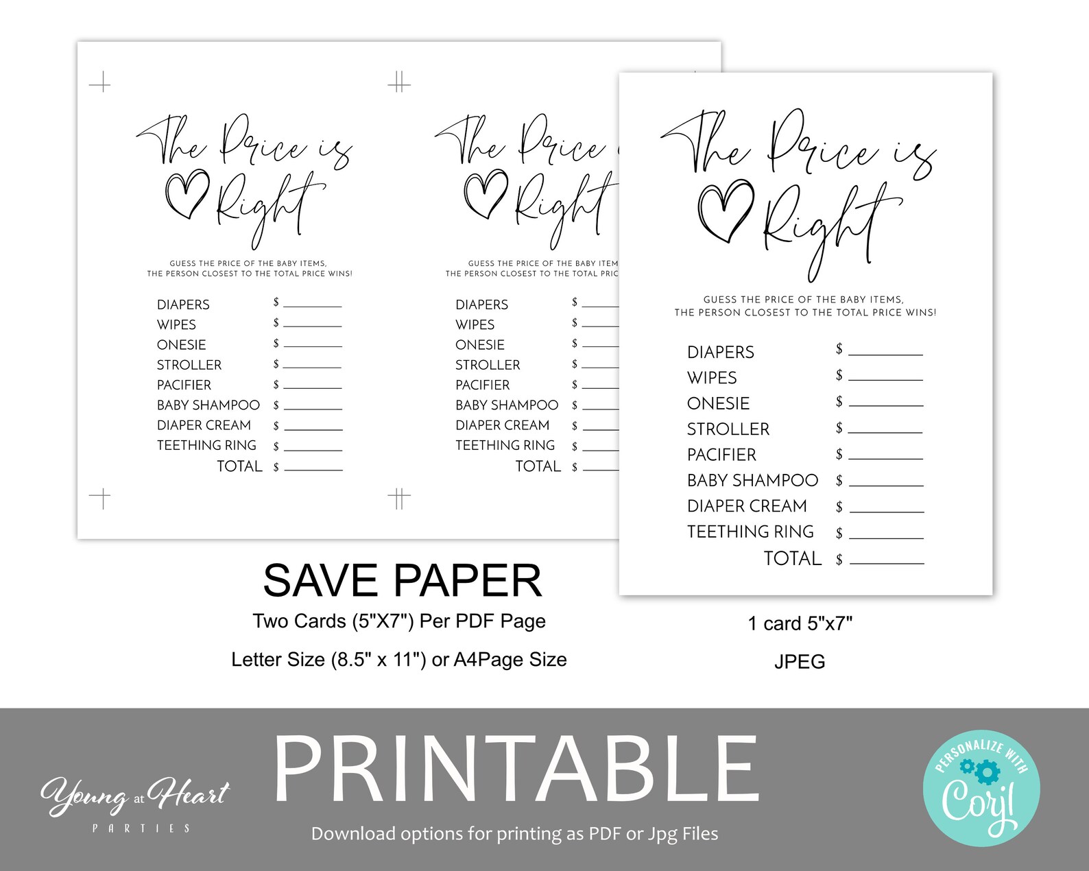 Editable the Price is Right Game Template Printable - Etsy Canada