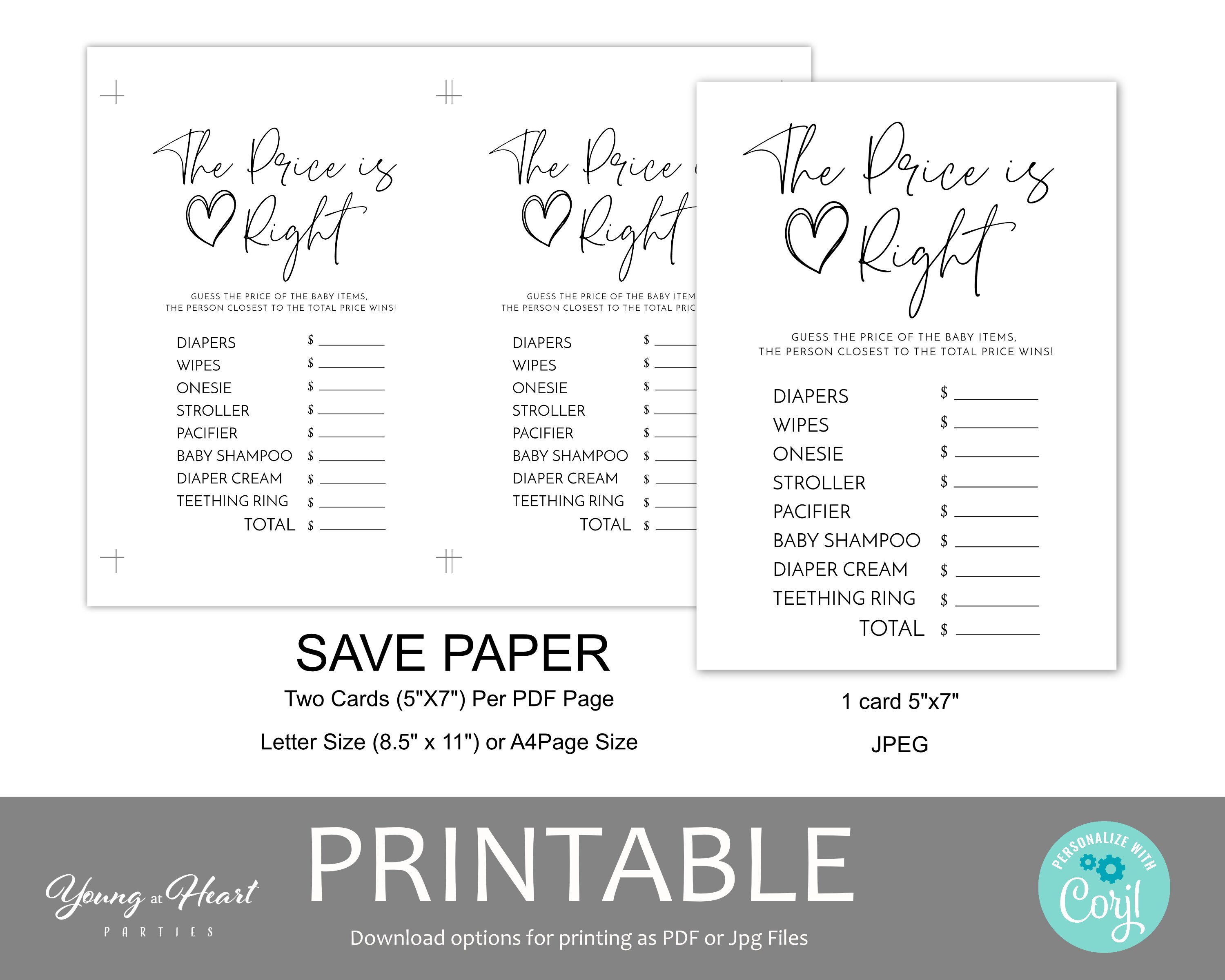 Editable the Price is Right Game Template Printable - Etsy Canada