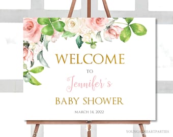 Saint Patrick's Day Baby Shower Welcome Sign Template, Shamrock Baby Girl Shower Welcome Sign, St. Patty's Day Shower, Lucky Baby Shower