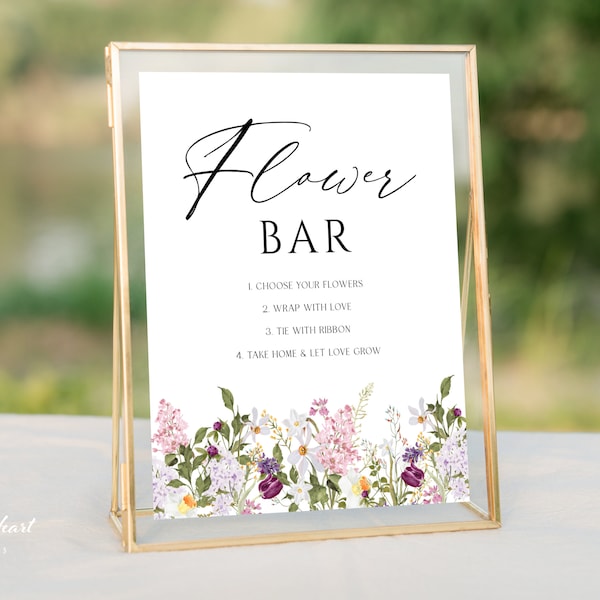 Spring Flower Bar Sign, Easter Bouquet Bar Sign, Editable Make a Bouquet Sign, Flower Bar Sign Template, Shower Sign Printable, SPBL