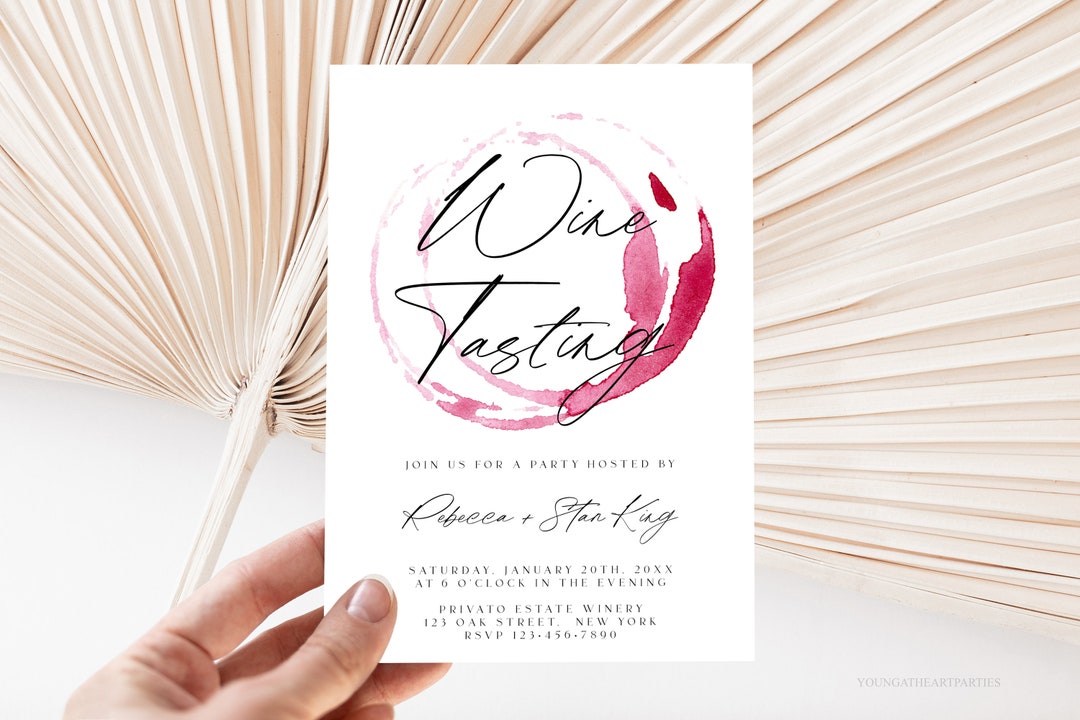 Minimalist Wine Tasting Party Invitation Template Wine Sipping Party Invite Modern Wine Tasting ...