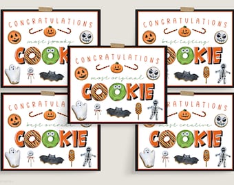 Editable Halloween Cookie Award Certificates, Halloween Cookie Exchange Voting Awards, Halloween Cookie Voting Cookie Party Decor, Corjl