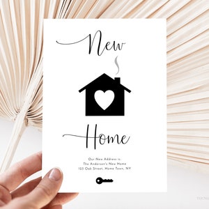 Faire-part de déménagement minimaliste, carte de visite modifiable pour une nouvelle maison, Notre nouvelle carte de visite, modèle Evite, encart pour changement d'adresse