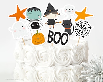 Cute Halloween Cake Toppers, Printable Halloween Party Centerpieces, Boo Party Cake Cutouts, Printable Halloween Party Decorations, CH1