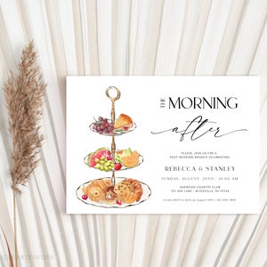 Modèle d'invitation pour le brunch de mariage, imprimable le lendemain, invitation au brunch de mariage, téléchargement immédiat, modèle d'invitation au brunch, Corjl