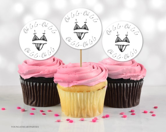 Printable Lingerie Bachelorette Cupcake Toppers, Bra and Panties Cake  Toppers, Lingerie Bridal Shower Party Decor, Instant Download 