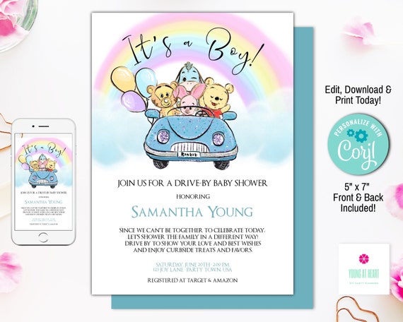 pooh baby shower invitations