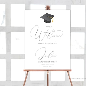 Graduation Party Welcome Sign Template, Minimalist Graduation Party Welcome Sign, Modern Grad Party, Editable Welcome Poster