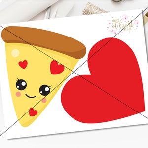 Valentines Banner, Pizza Party Banner, Heart Banner, Valentines Day Party Decor, Printable Banner, Instant Download image 2
