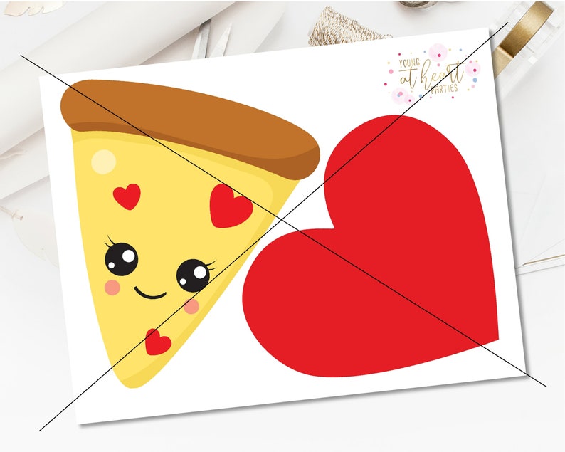 Valentines Banner, Pizza Party Banner, Heart Banner, Valentines Day Party Decor, Printable Banner, Instant Download 画像 2