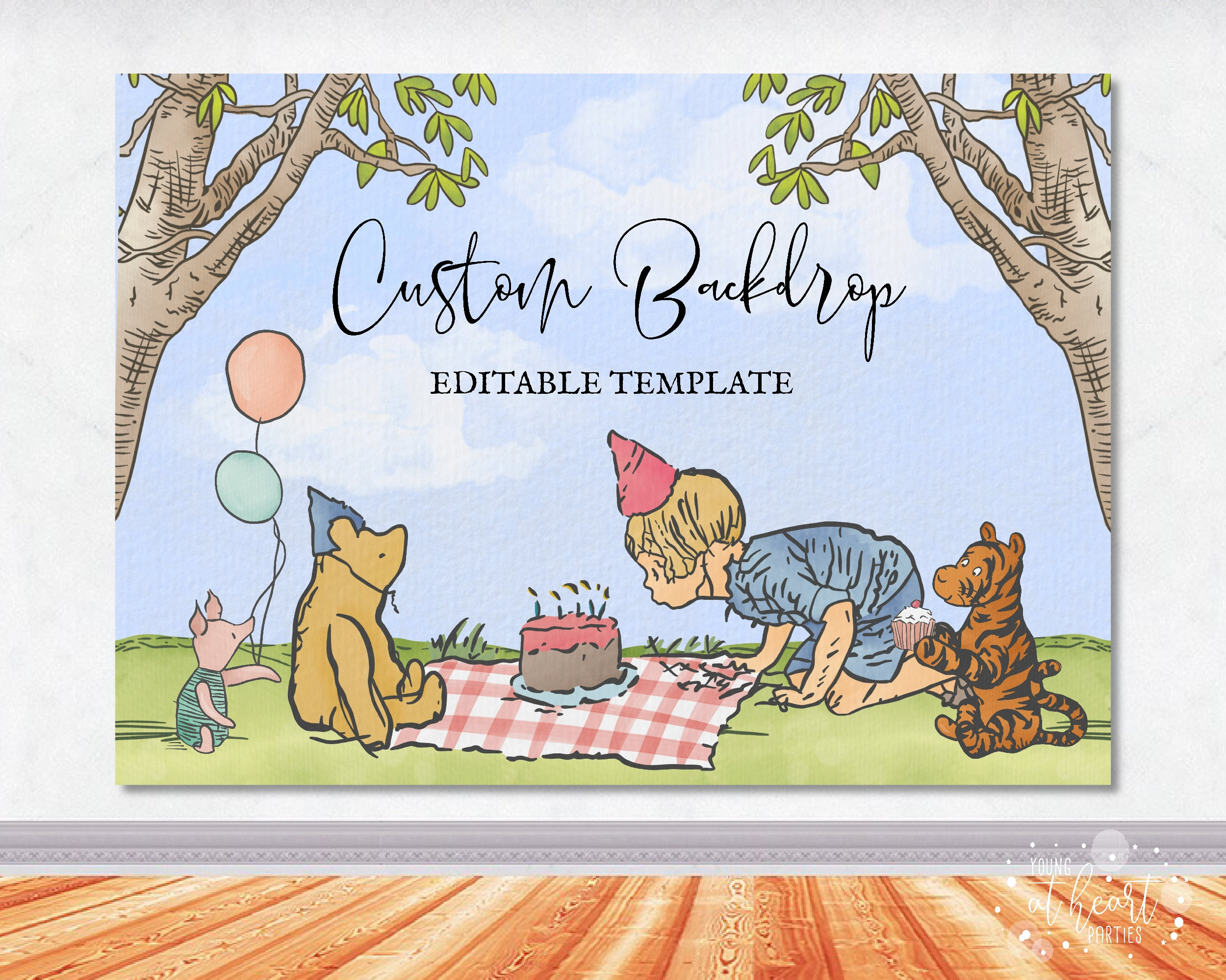 Winnie the pooh birthday party clipart