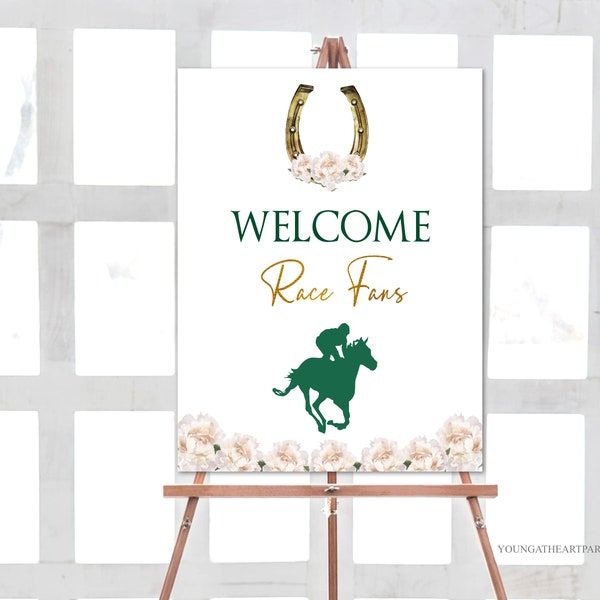 Belmont Stakes Welcome Sign Template, Welcome Race Fans Sign, Belmont Stakes Party Decorations, Horse Race Party Welcome Sign, Triple Crown