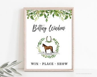 Kentucky Derby Betting Window Derby Party Sign Template, Editable Horse Race Betting Poster, Derby Greenery Party Decorations, Digital Sign