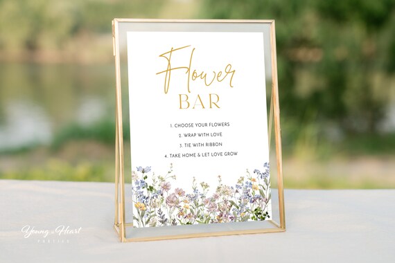 Wildflower Flower Bar Sign, Bouquet Bar Sign, Wildflowers Flower Bar Sign, Make a Bouquet Sign, Shower Sign Printable, Edit with Corjl, WMF Il_570xn