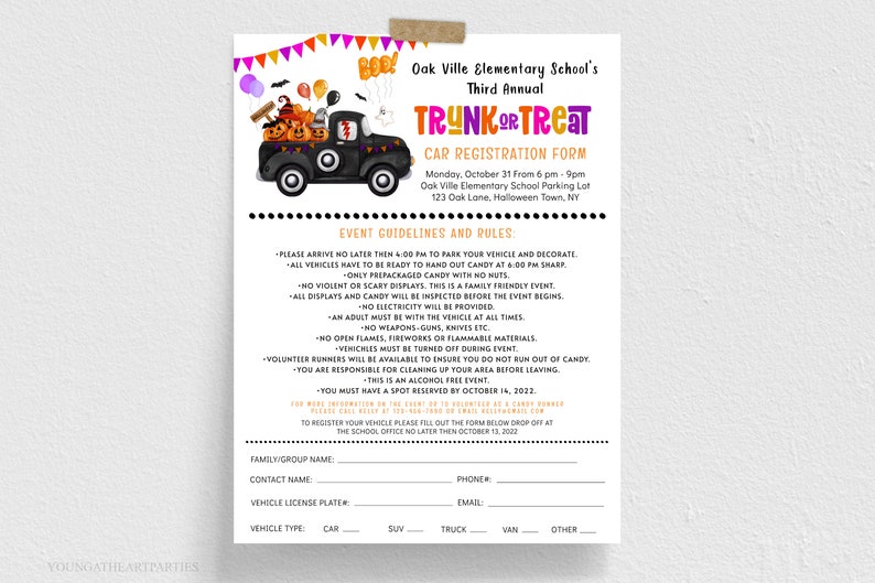  Trunk Or Treat Sign Up Sheet Template Editable Trunk Or Treat Etsy Belgi 