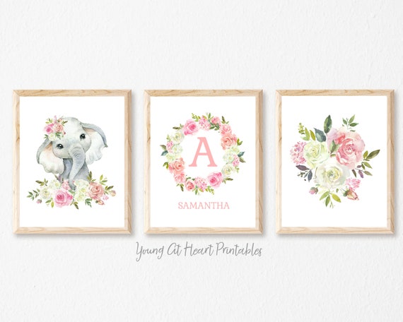 pink nursery prints