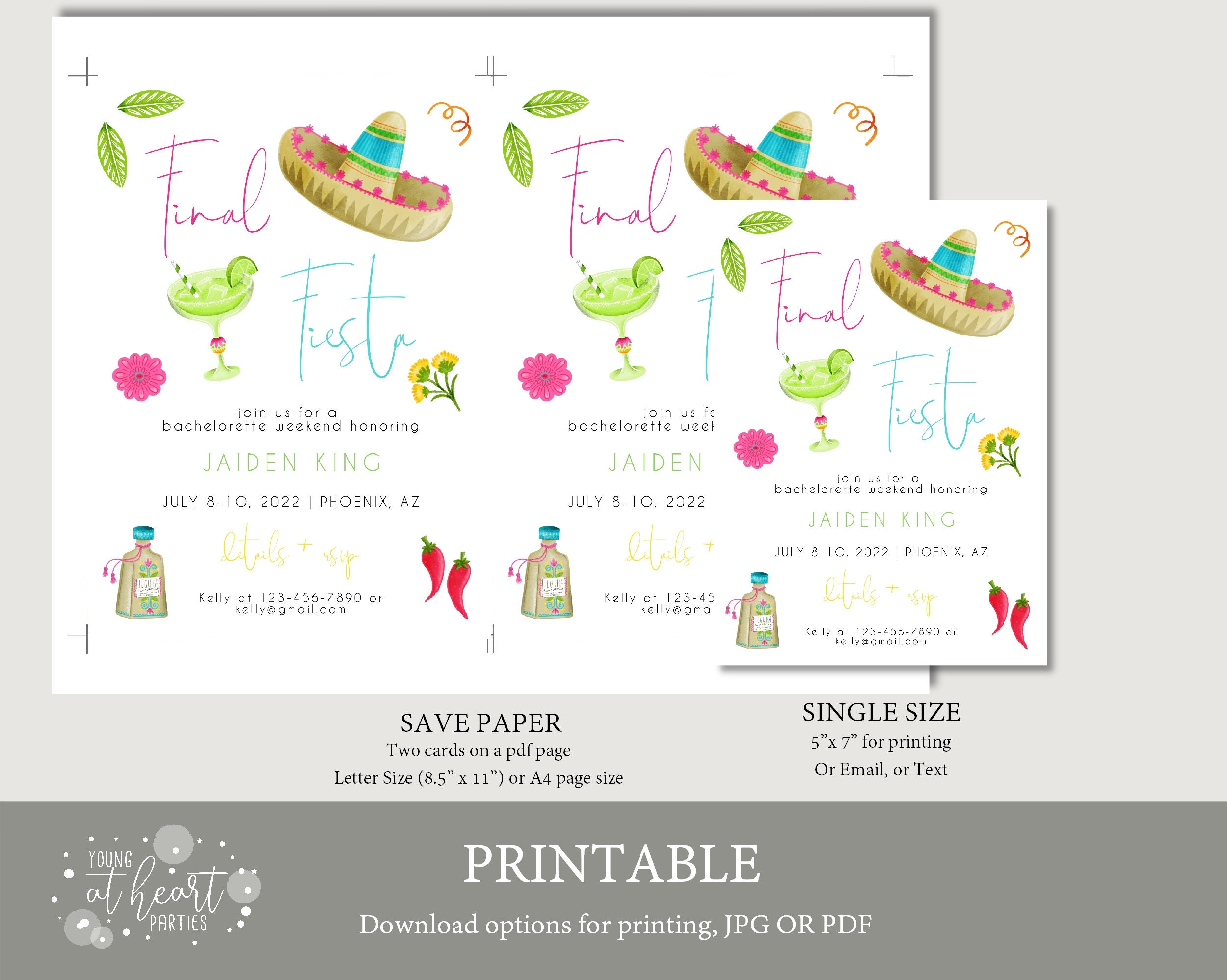 Fiesta Bachelorette Invitation Template Final Fiesta - Etsy