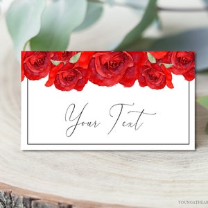 Kentucky Derby Food Tent Labels, Editable Horse Race Buffet Table Signs, Red Roses Table Tent Place Cards, Printable Digital Files