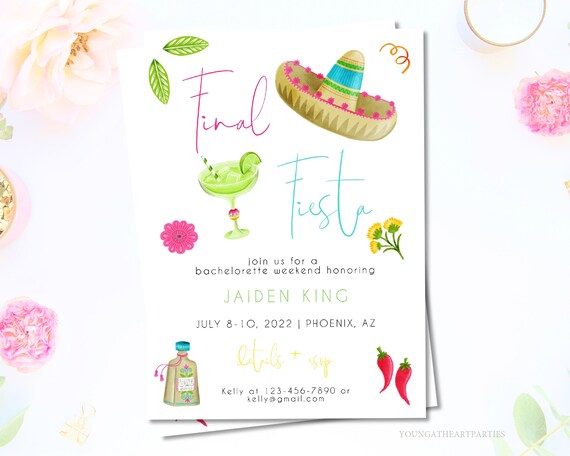 Fiesta Bachelorette Invitation Template, Final Fiesta Bachelorette ...