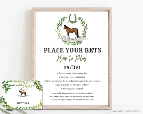 Horse Race Betting Sign WITH Bet Slips Template Editable 