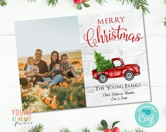 Christmas Tree Farm Card, Holiday Photo Card 2020, Custom Christmas Photo Card, Christmas Card, Editable Template, Instant Download