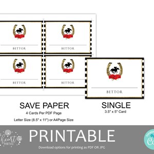 Red Roses Derby Race Betting Sign With Bet Slips Template, Kentucky ...