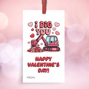 Etiqueta de San Valentín para el aula de niños, etiqueta imprimible para el recuerdo de San Valentín de la escuela, tarjeta de feliz día de San Valentín con la frase "Te quiero", descarga instantánea imprimible