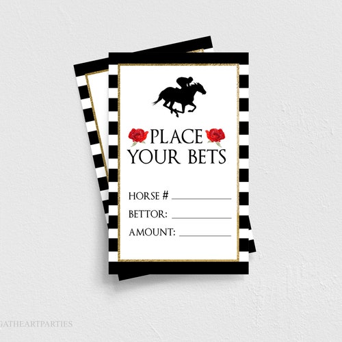 Kentucky Derby Horse Race Betting Card Template Printable Etsy