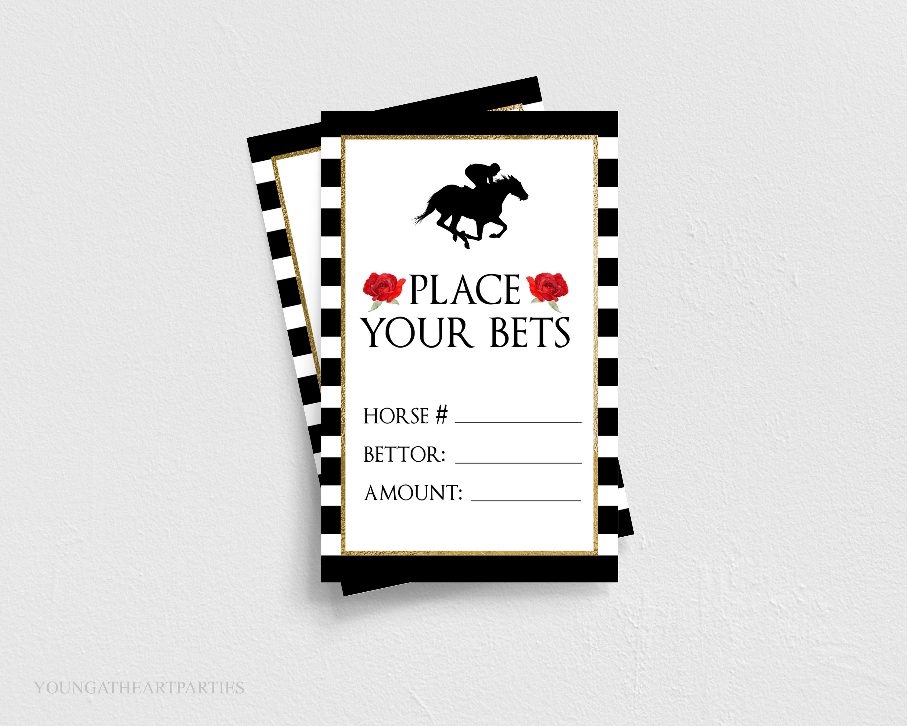 Kentucky Derby Horse Race Betting Card Template Printable Etsy Canada