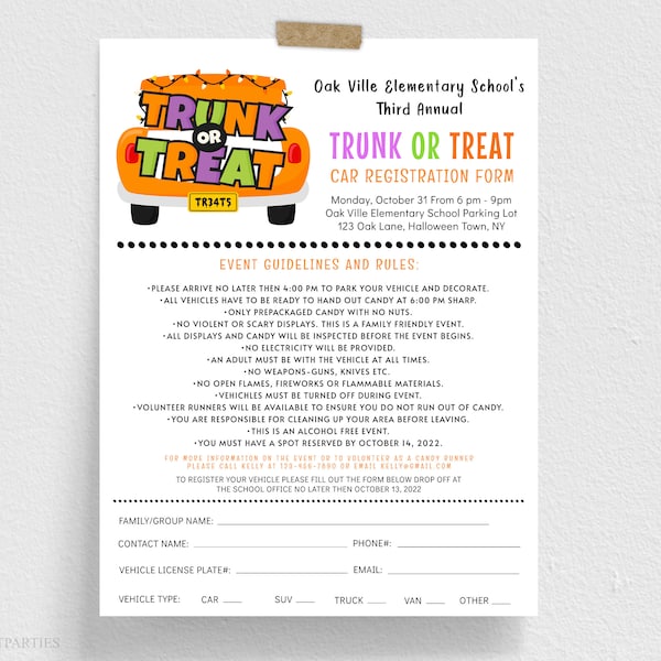 Trunk or Treat Rules Etsy