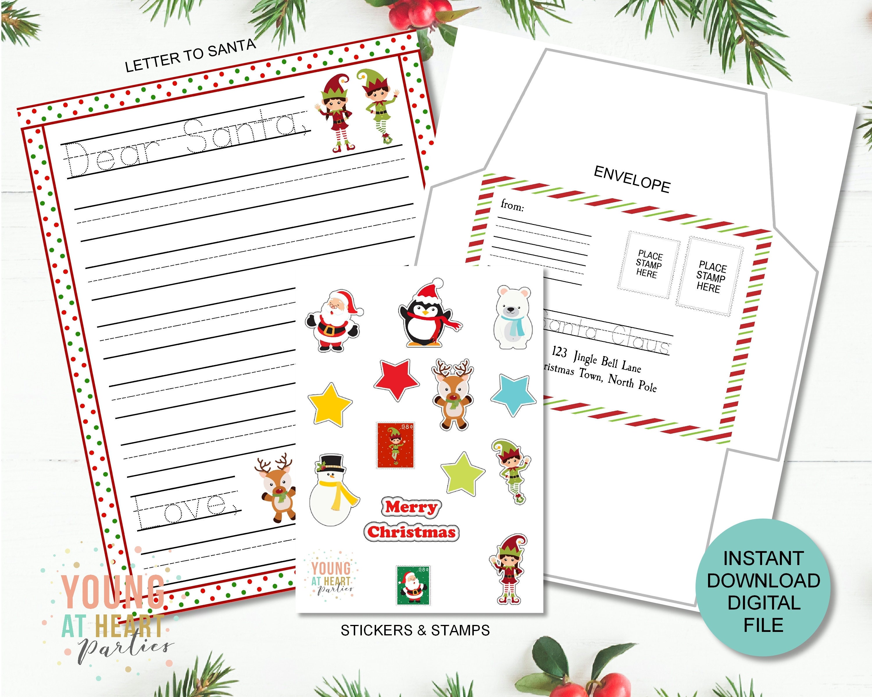 Santa Letter Kit Letter to Santa for Kids Letter Tracing | Etsy