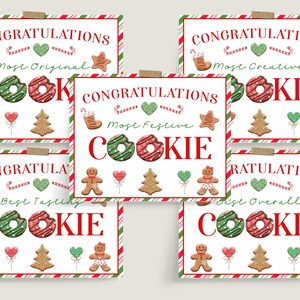 EDITIERBARE Weihnachtsplätzchen Award Zertifikate Cookie Exchange Voting Awards Karten Holiday Cookie Voting Cookie Party Decor Instant Download