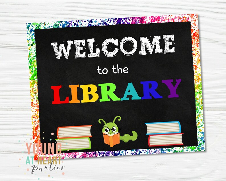 Library Sign Welcome to the Library School Library Poster | Etsy