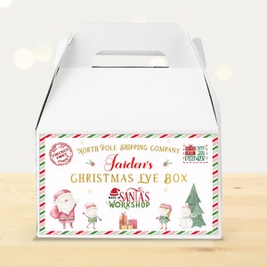 Editable Christmas Eve Box Label, Christmas Eve Gable Box Label Template, Special Delivery Label, Night Before Christmas Eve Tradition