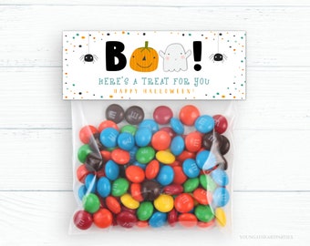 Cute Halloween Treat Bag Toppers, Boo Party Halloween Favors Bag Tag Topper, Printable Halloween Candy Bag Toppers, Instant Download, CH1