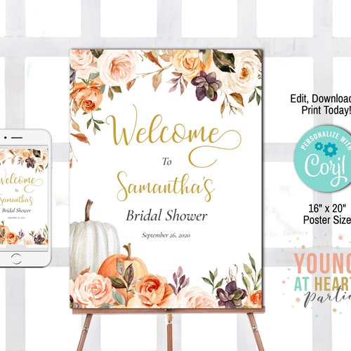 Fall in Love Sign Printable Autumn Table Decor Sign Bridal | Etsy