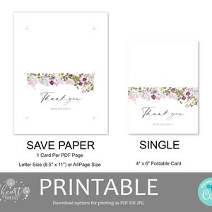 Spring Flowers Thank You Card Template, Thank You Card Printable, Easter Florals Thank you Card, Floral Thank You, Edit with Corjl, SPBL image 5