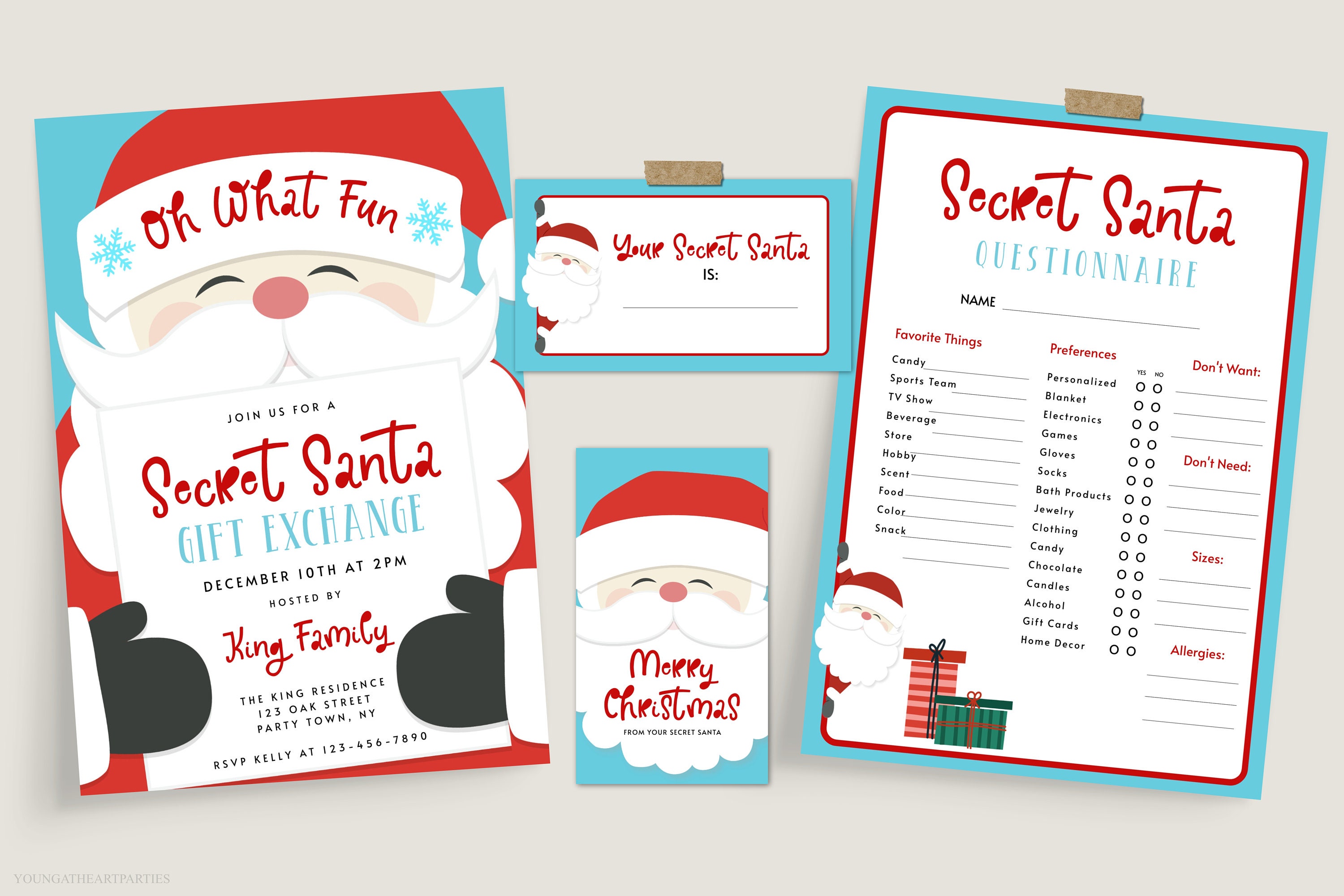 Editable Secret Santa Template Bundle Printable Secret Santa Etsy Editable Secret Santa Template Bundle Printable Secret Santa Etsy