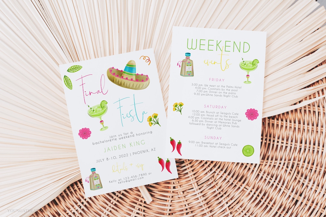 Fiesta Bachelorette Invitation Template, Final Fiesta Bachelorette ...