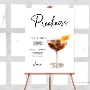 Preakness Drink Bar Menu Sign Template, Preakness Signature Drink Sign ...