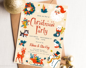 Vintage Christmas Party Invitation Instant Download Victorian - Etsy
