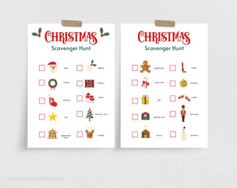 Printable Christmas Scavenger Hunt, Kids Christmas Activity, Christmas Party Activity, Christmas Classroom Game, Instant Download