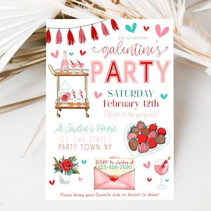 Editable Galentines Day Party Invitation, Galentines Party Invite, Valentines Party Invitation, Girls Night Out Party, Ladies Night Party