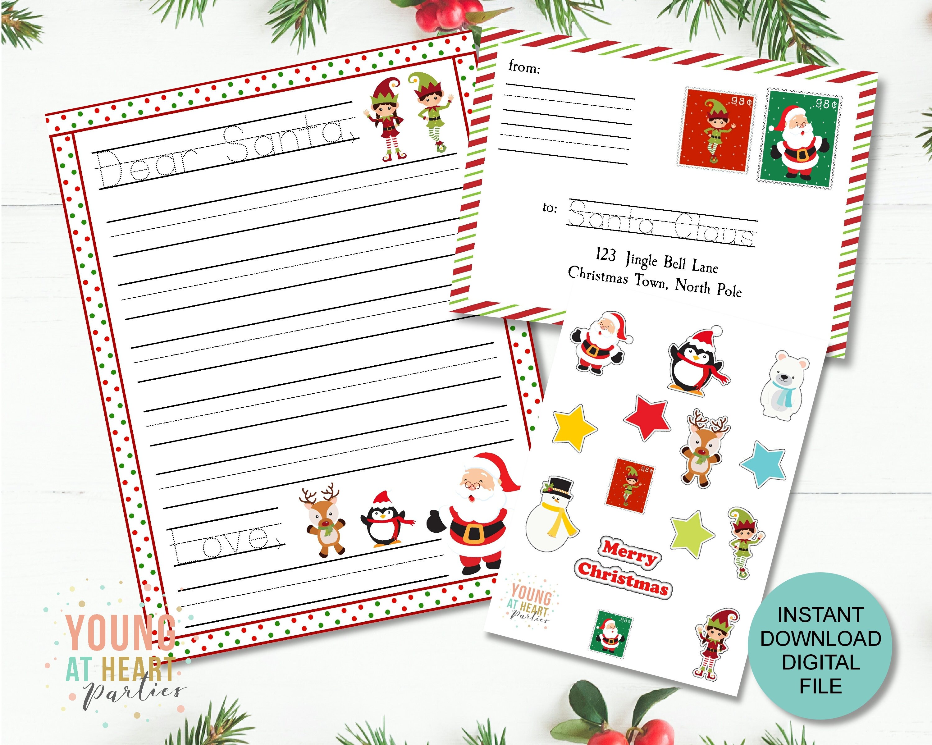 Santa Letter Kit Letter to Santa for Kids Letter Tracing | Etsy