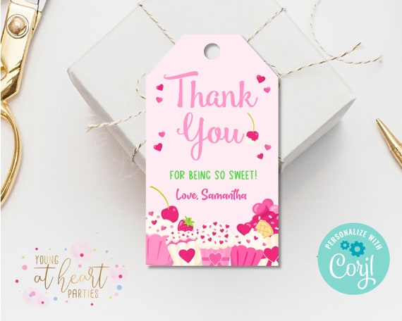 Editable Two Sweet Birthday Thank You Tags Two Sweet Birthday Favor Tags Girls Birthday Thank You Tags Luggage Tags Tag Template Corjl By Young At Heart Parties Catch My Party<script async src=