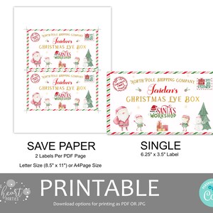Editable Christmas Eve Box Label, Christmas Eve Gable Box Label ...