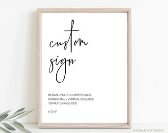 Minimalist Wedding Sign Template, Create Your Own Wedding Signs, Modern Wedding Signage, Printable Signs for Party, Editable Sign DIY, Corjl