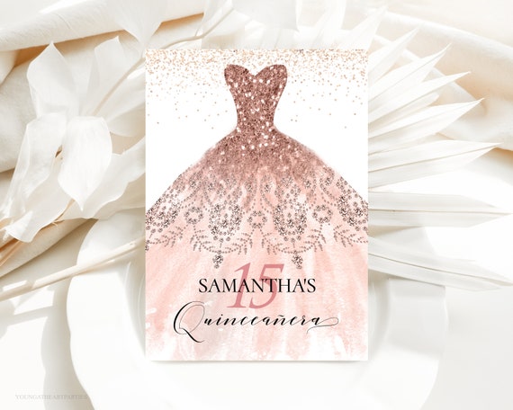 Editable Rose Gold Quinceanera Invitation Invitación Quince - Etsy France Editable Rose Gold Quinceanera Invitation Invitación Quince - Etsy France